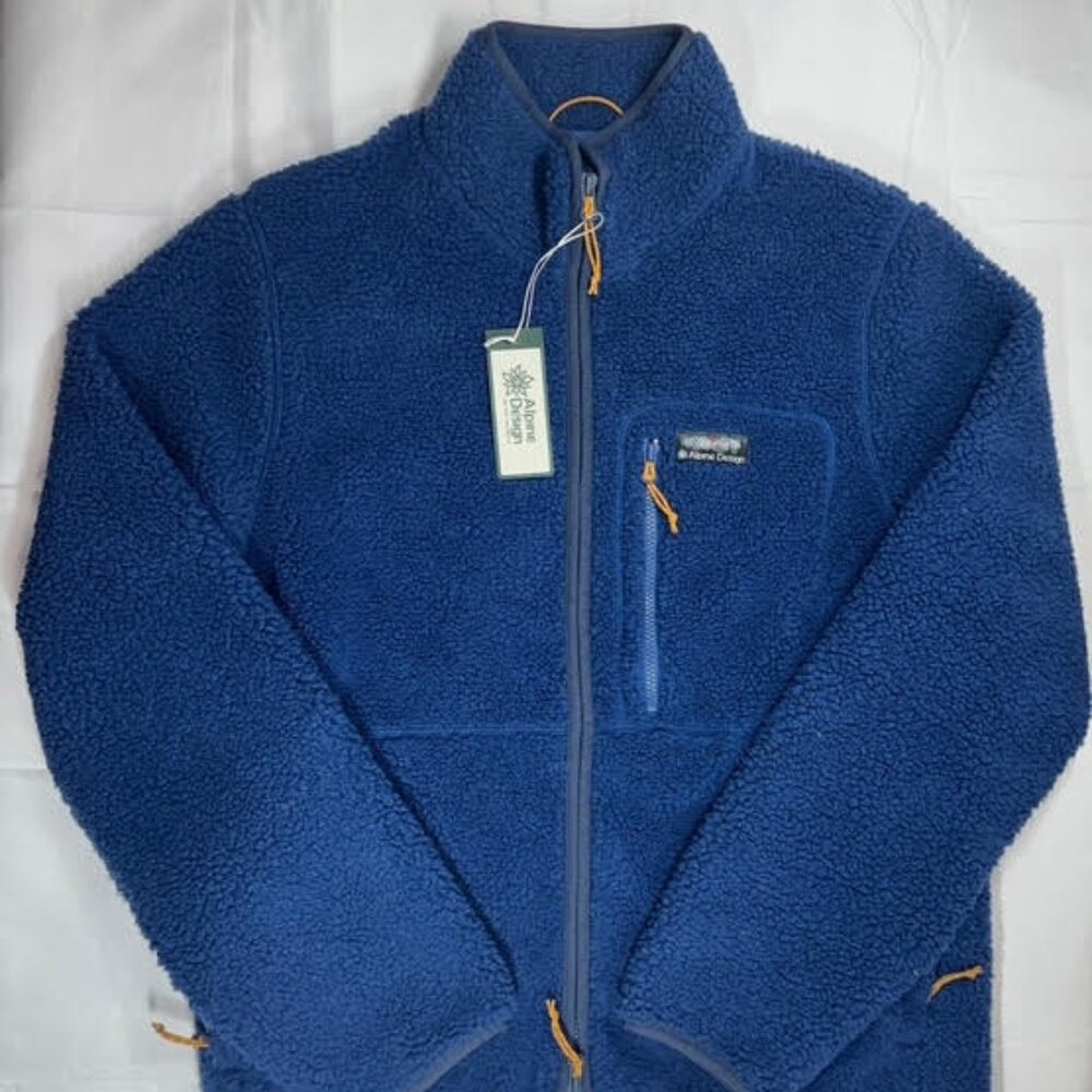 ALPINE DESIGN ' SHERPA FULL ZIP FLEECE ' MOUNTAIN LAKE BLUE ' MENS SIZE MEDIUM '